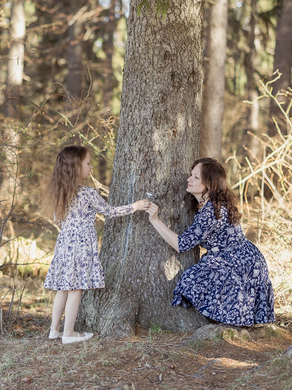 3/4 sleeved women's flounce dress  HERBARIUM