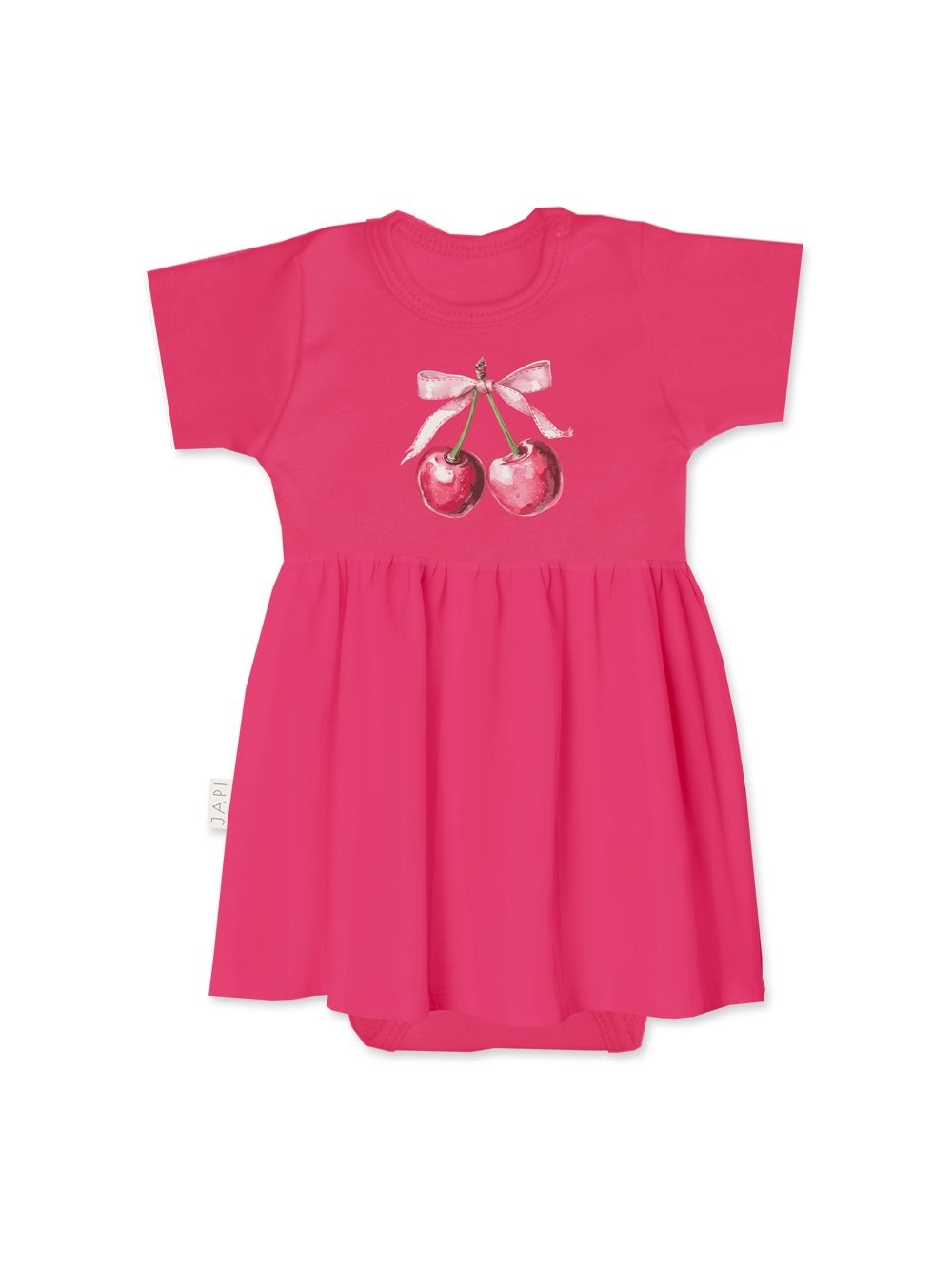 Baby bodysuit dress SWEET CHERRY with short sleeves