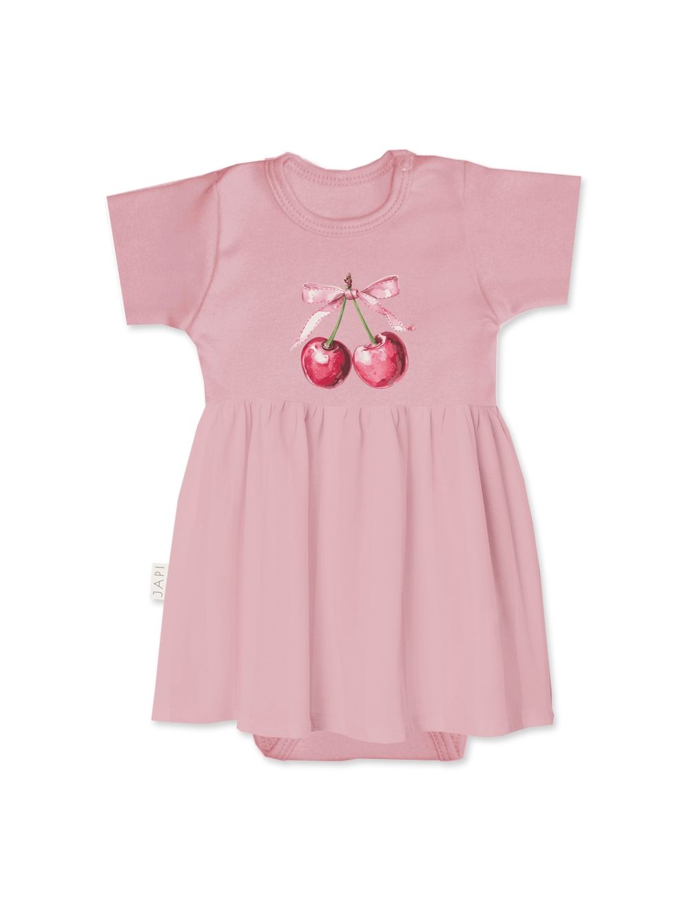 Baby bodysuit dress SWEET CHERRY with short sleeves