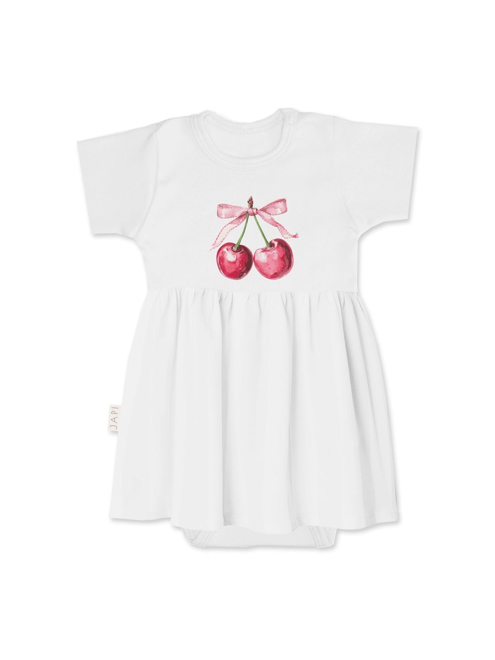 Baby bodysuit dress SWEET CHERRY with short sleeves
