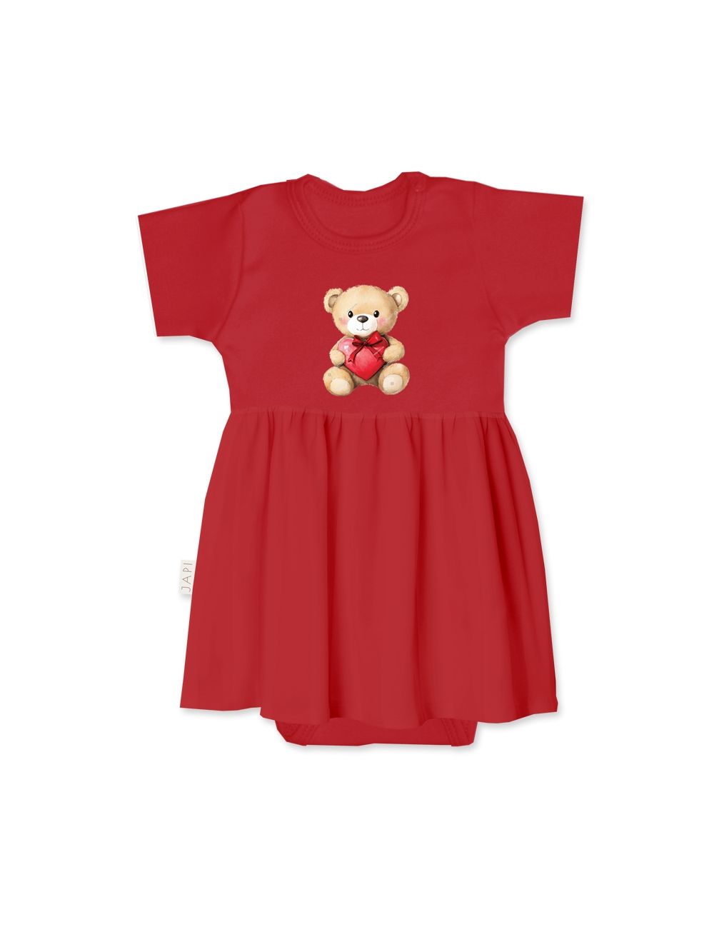 Baby bodysuit dress TEDDY LOVE with long sleeves