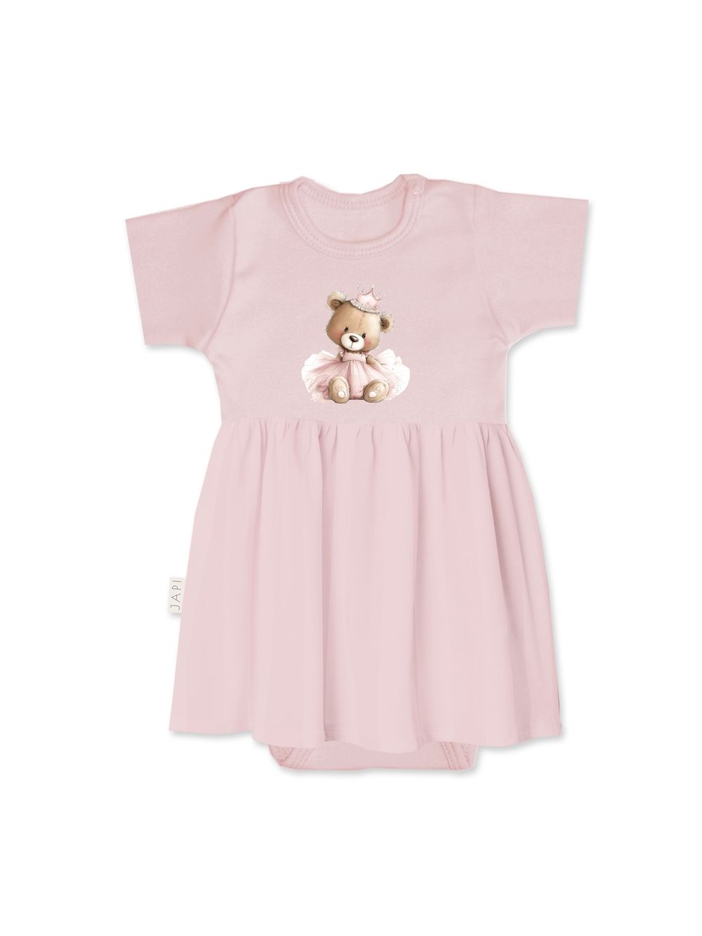 Baby bodysuit dress TEDDY PRINCESS with short sleeves