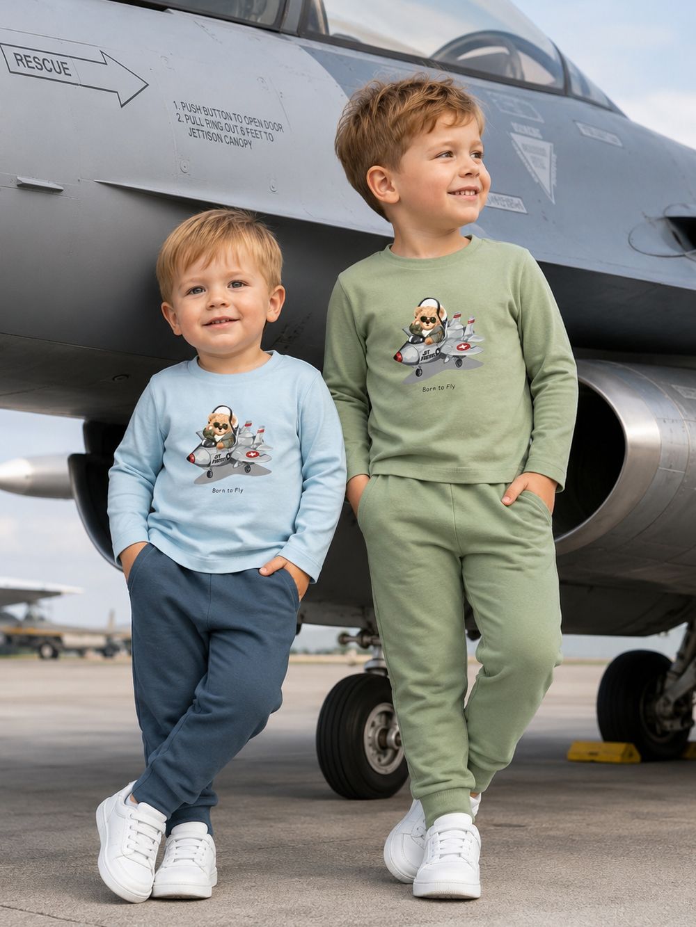 Boys' long-sleeved T-shirt BORN TO FLY