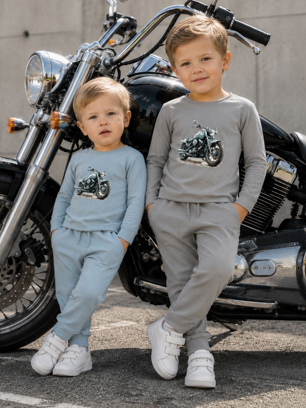 Boys' long-sleeved T-shirt MOTORBIKE