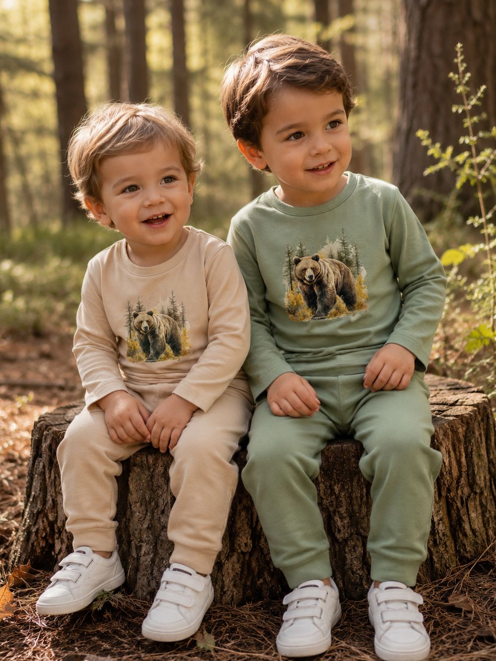 Boys' long-sleeved T-shirt WOODLAND BEAR