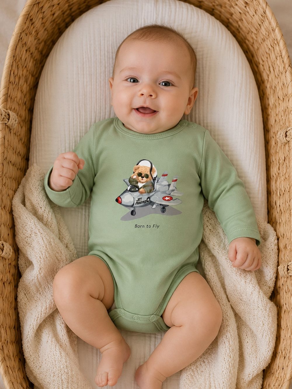 Children's long-sleeved bodysuits BORN TO FLY