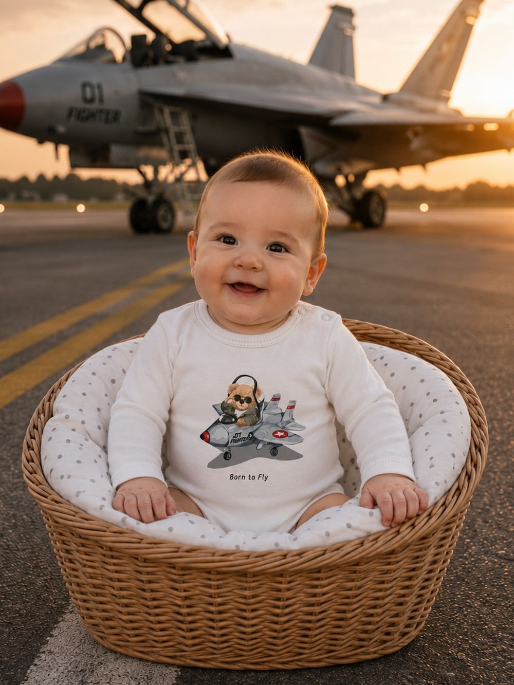 Children's long-sleeved bodysuits BORN TO FLY