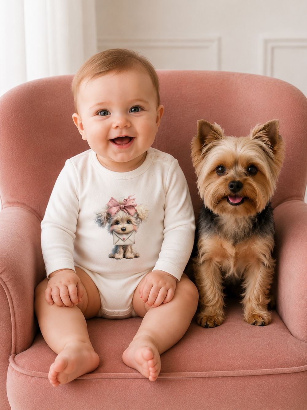 Children's long-sleeved bodysuits LITTLE PUPPY