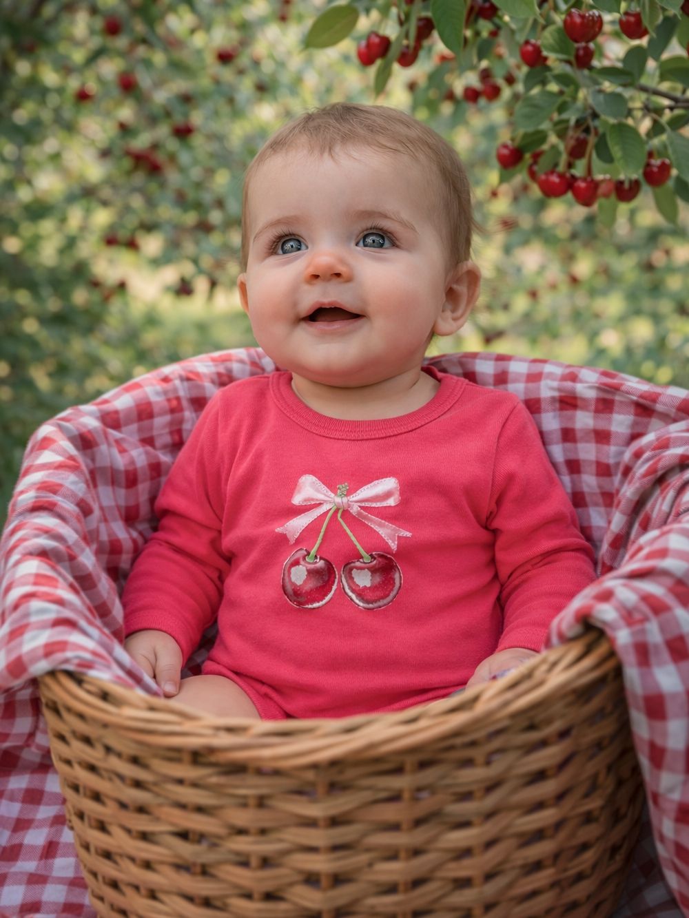 Children's long-sleeved bodysuits SWEET CHERRY