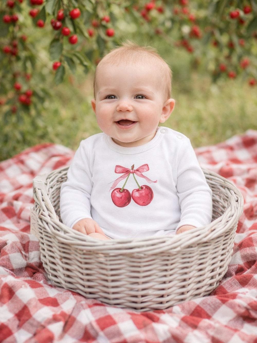 Children's long-sleeved bodysuits SWEET CHERRY