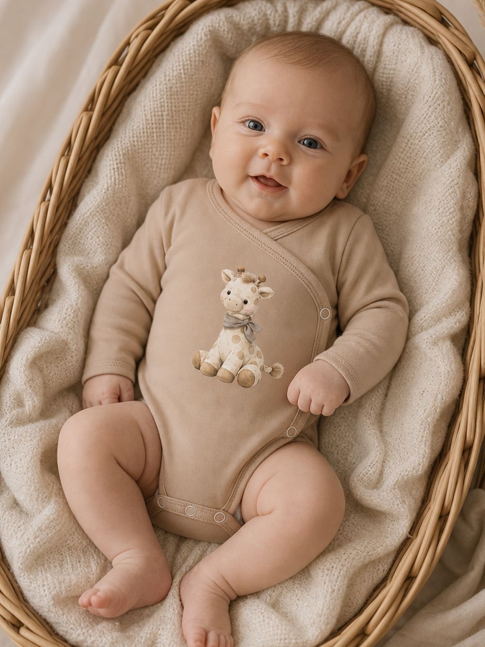 Children's long-sleeved wrap bodysuits GIRAFFE