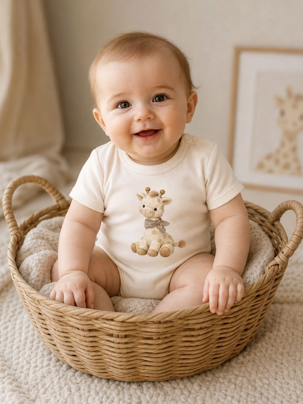 Children's short-sleeved bodysuits GIRAFFE