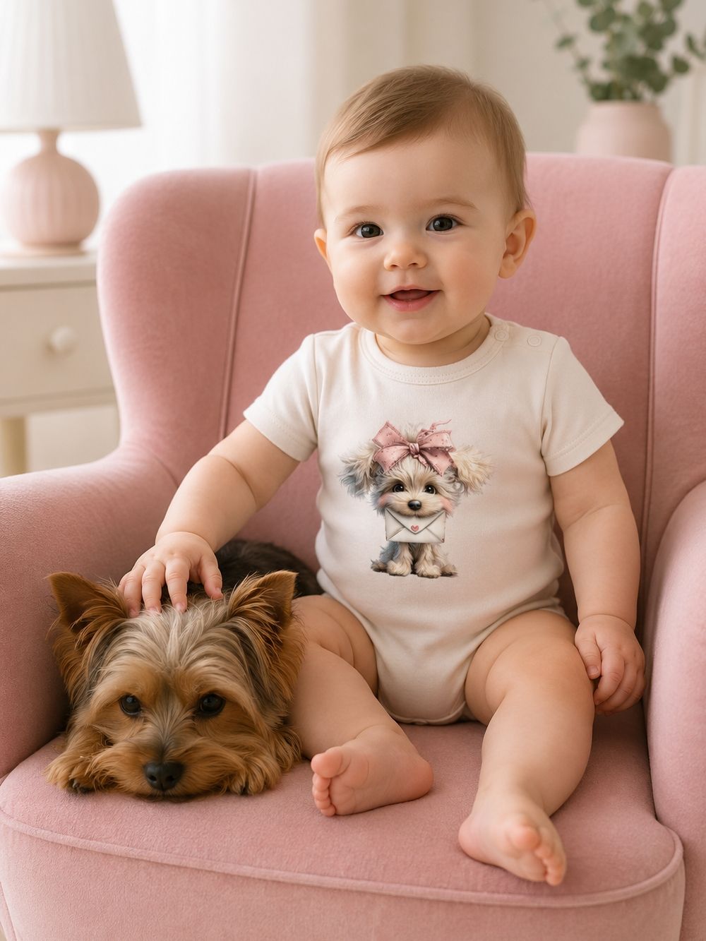 Children's short-sleeved bodysuits LITTLE PUPPY