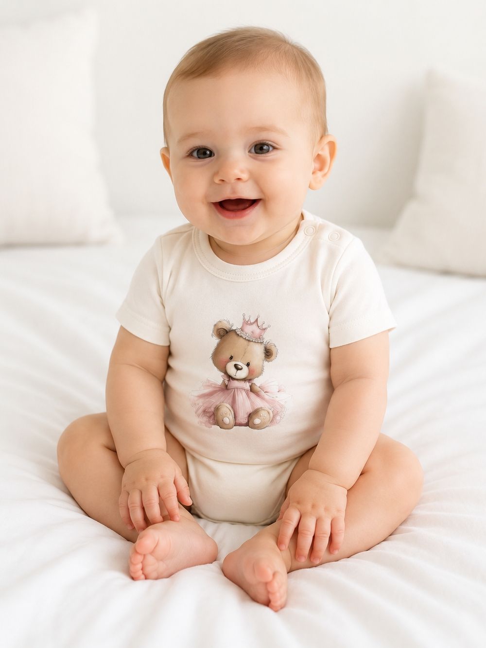 Children's short-sleeved bodysuits TEDDY PRINCESS