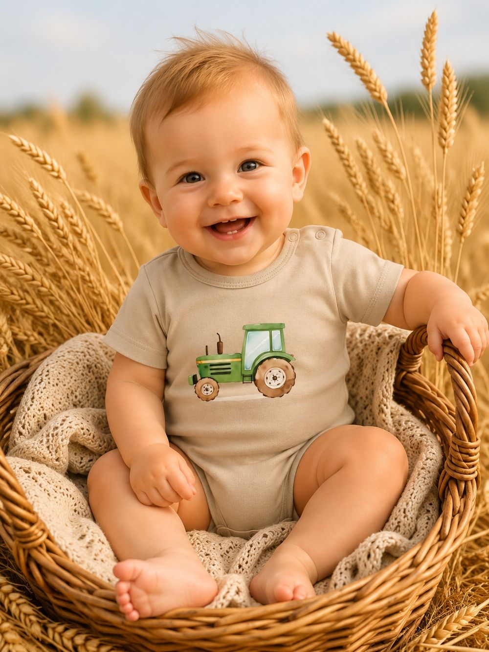 Children's short-sleeved bodysuits TRACTOR