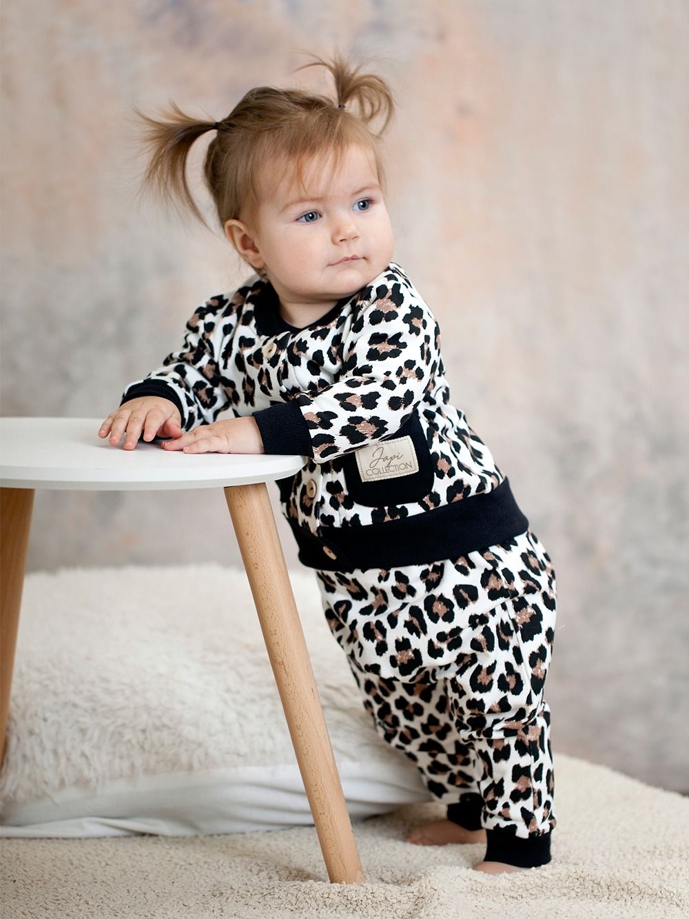 Cotton sweater padded Leopard