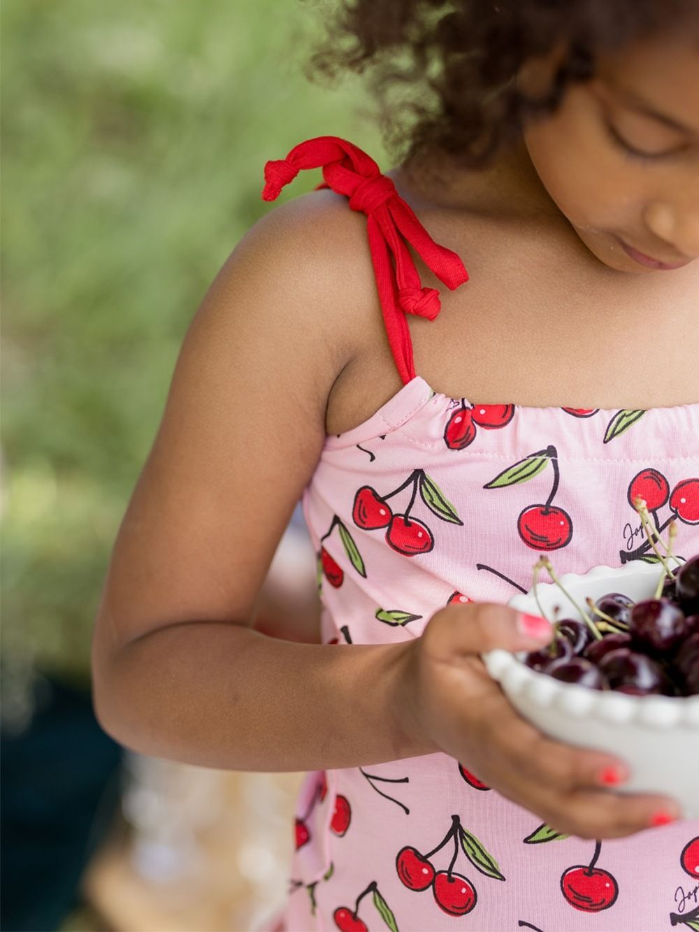 Dress with straps CHERRY