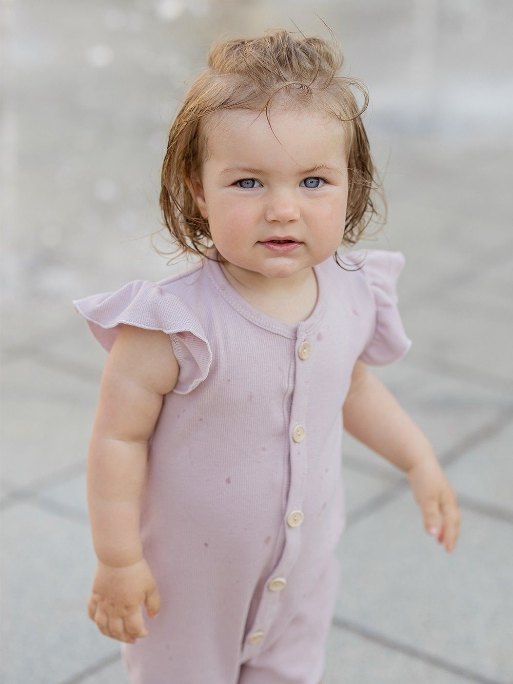 Flounce short-sleeved jumpsuit Basic Girl