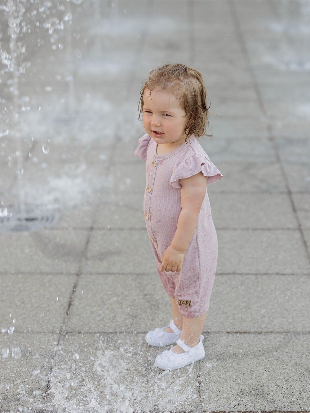 Flounce short-sleeved jumpsuit Basic Girl