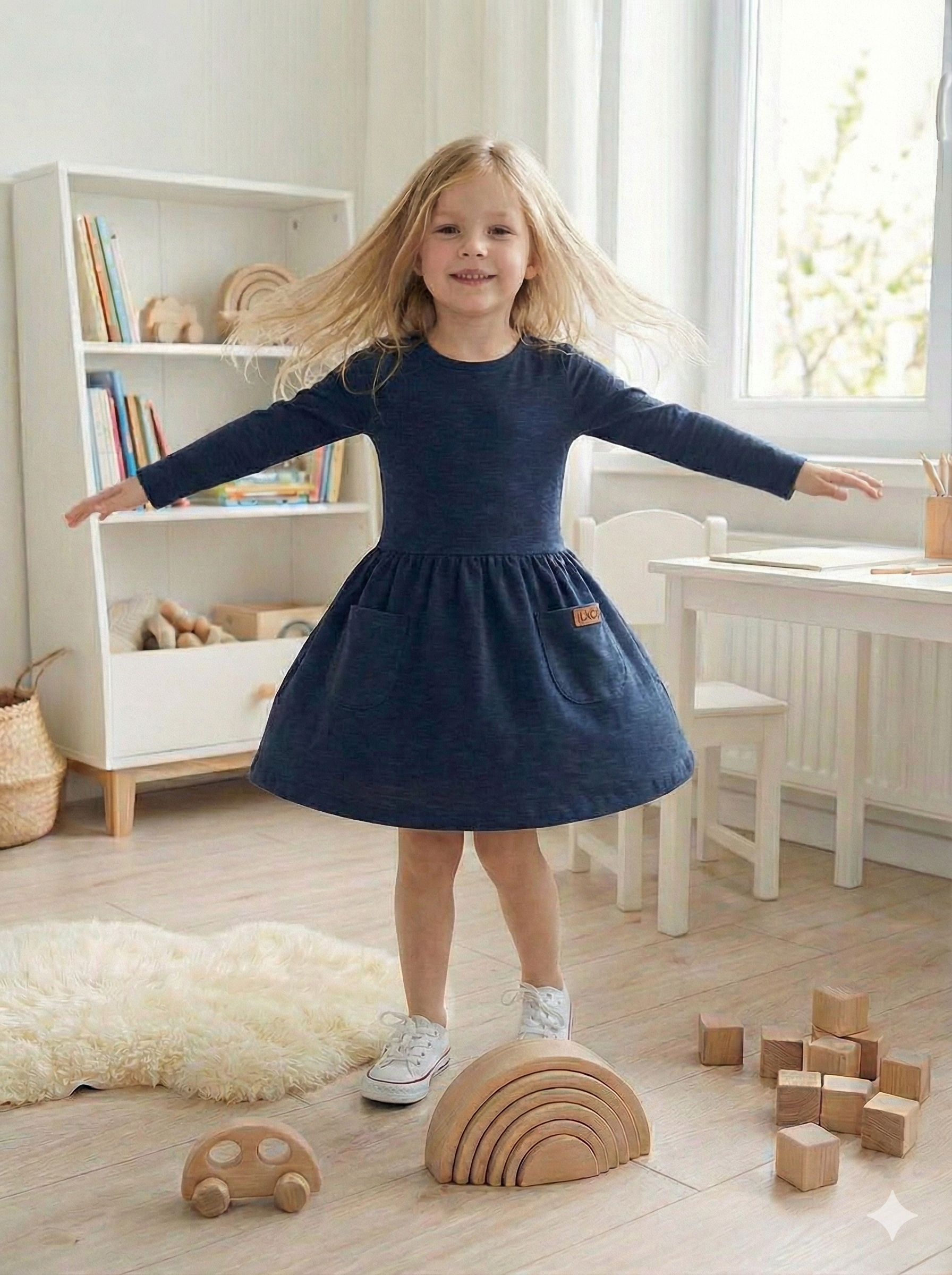 Girls' 1F GIRLS COLORS long-sleeved dress