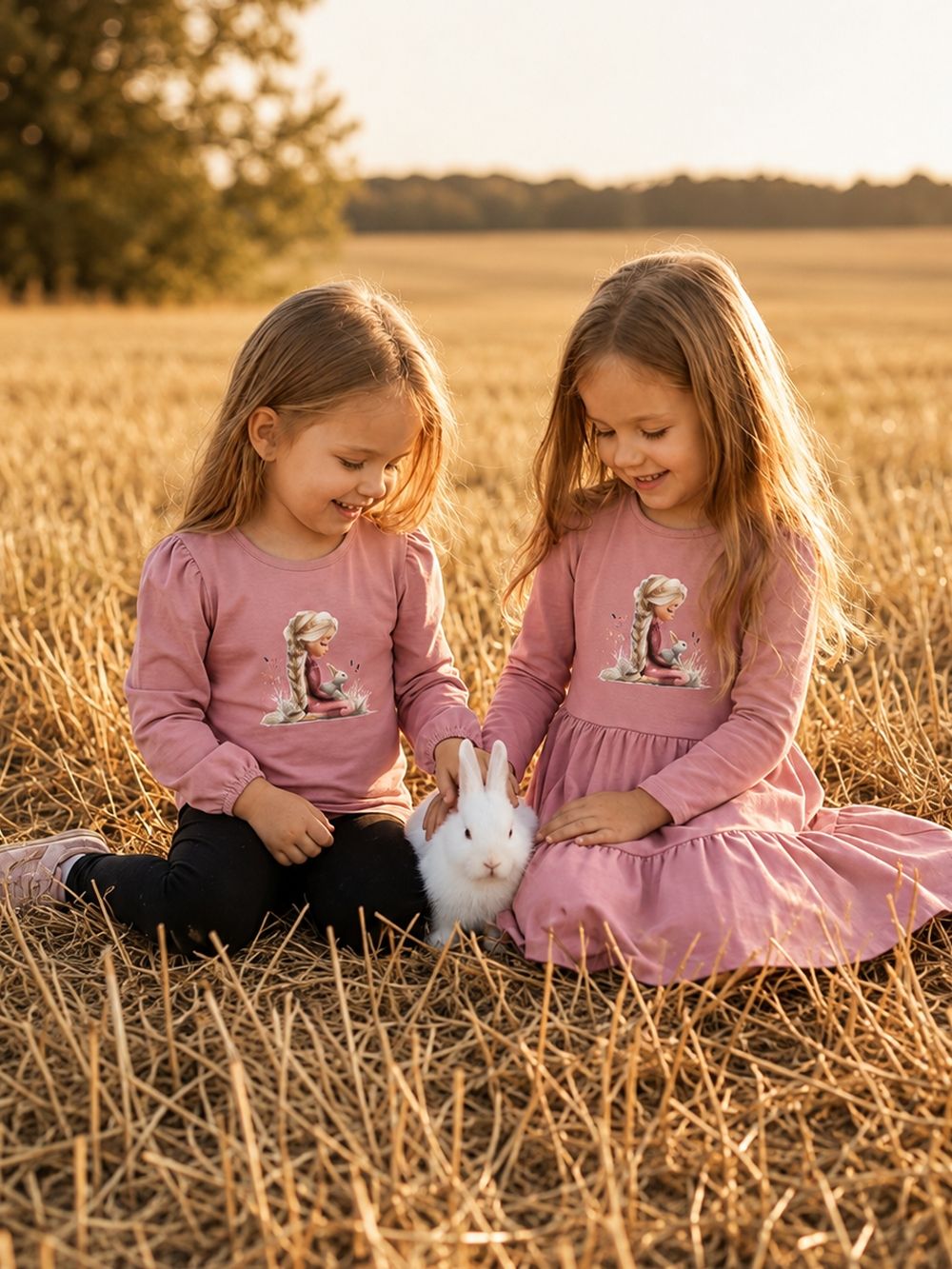 Girls' BUNNY LOVE long-sleeved dress