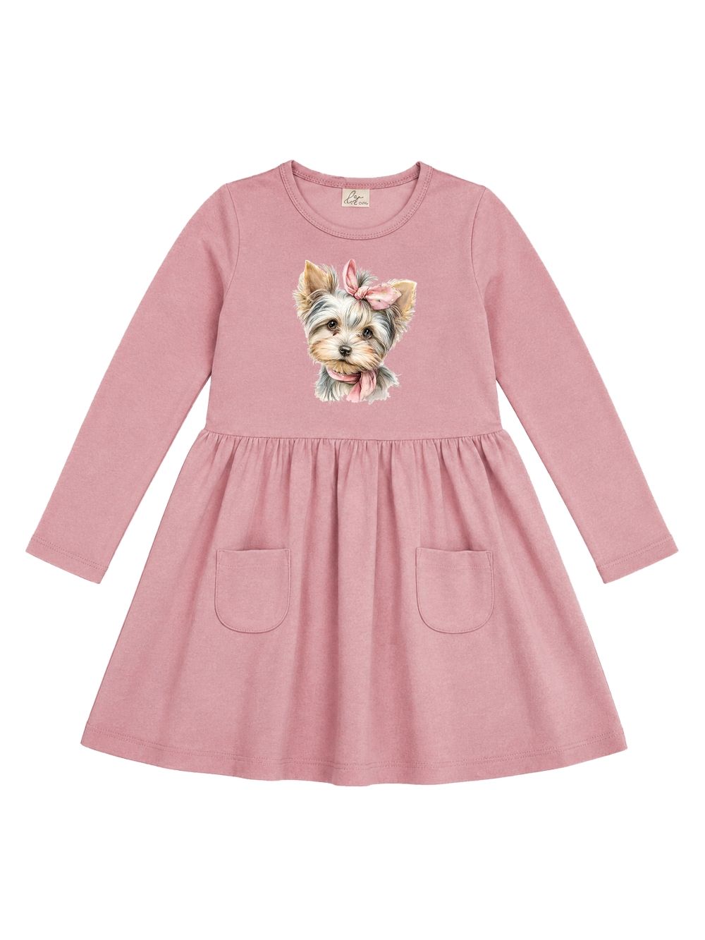 Girls' CUTE DOG long-sleeved dress