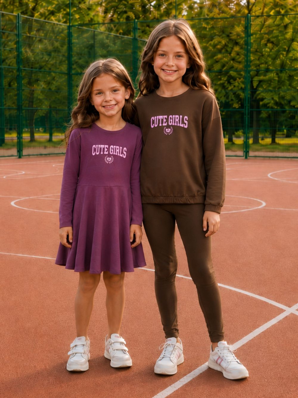 Girls' CUTE GIRLS long-sleeved dress