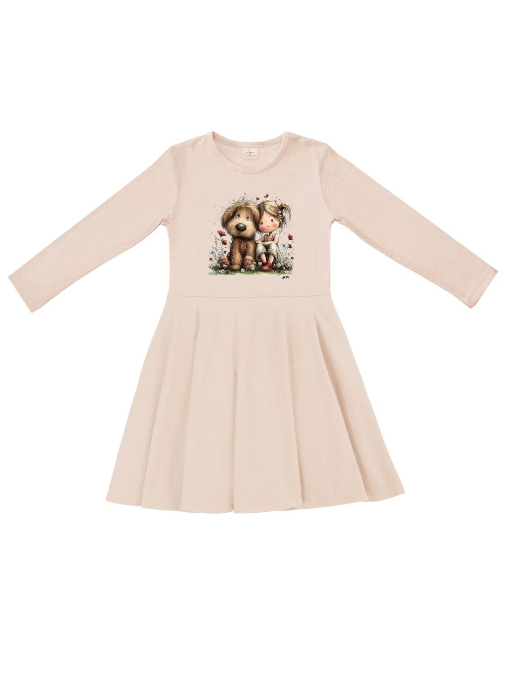 Girls' DOG and GIRL long-sleeved dress
