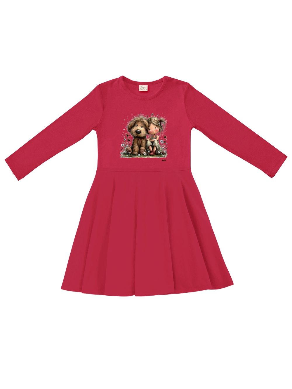 Girls' DOG and GIRL long-sleeved dress