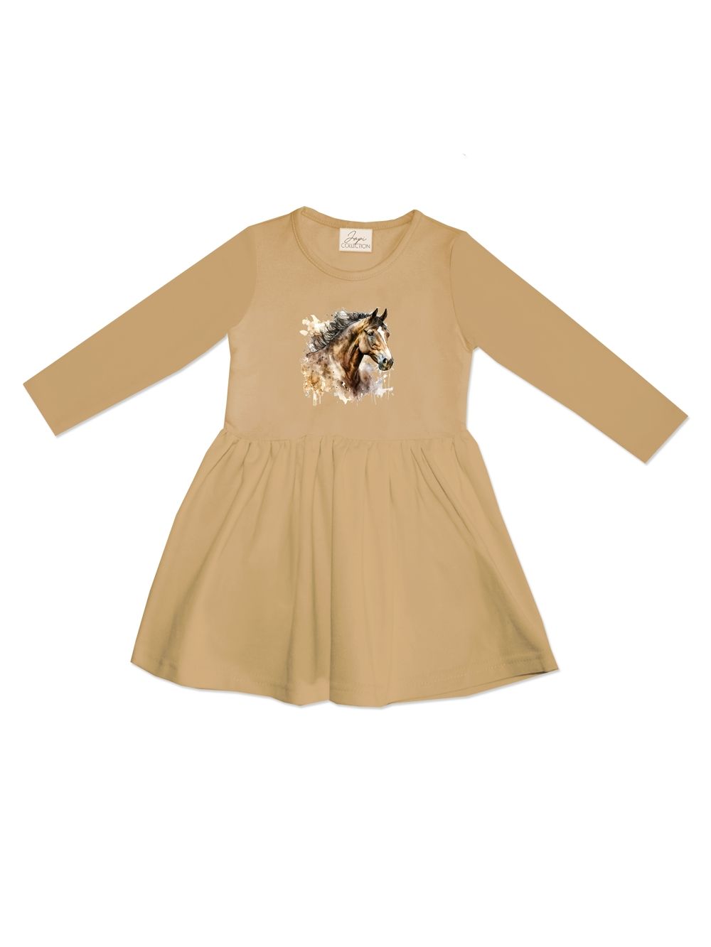 Girls' HORSE long-sleeved dress