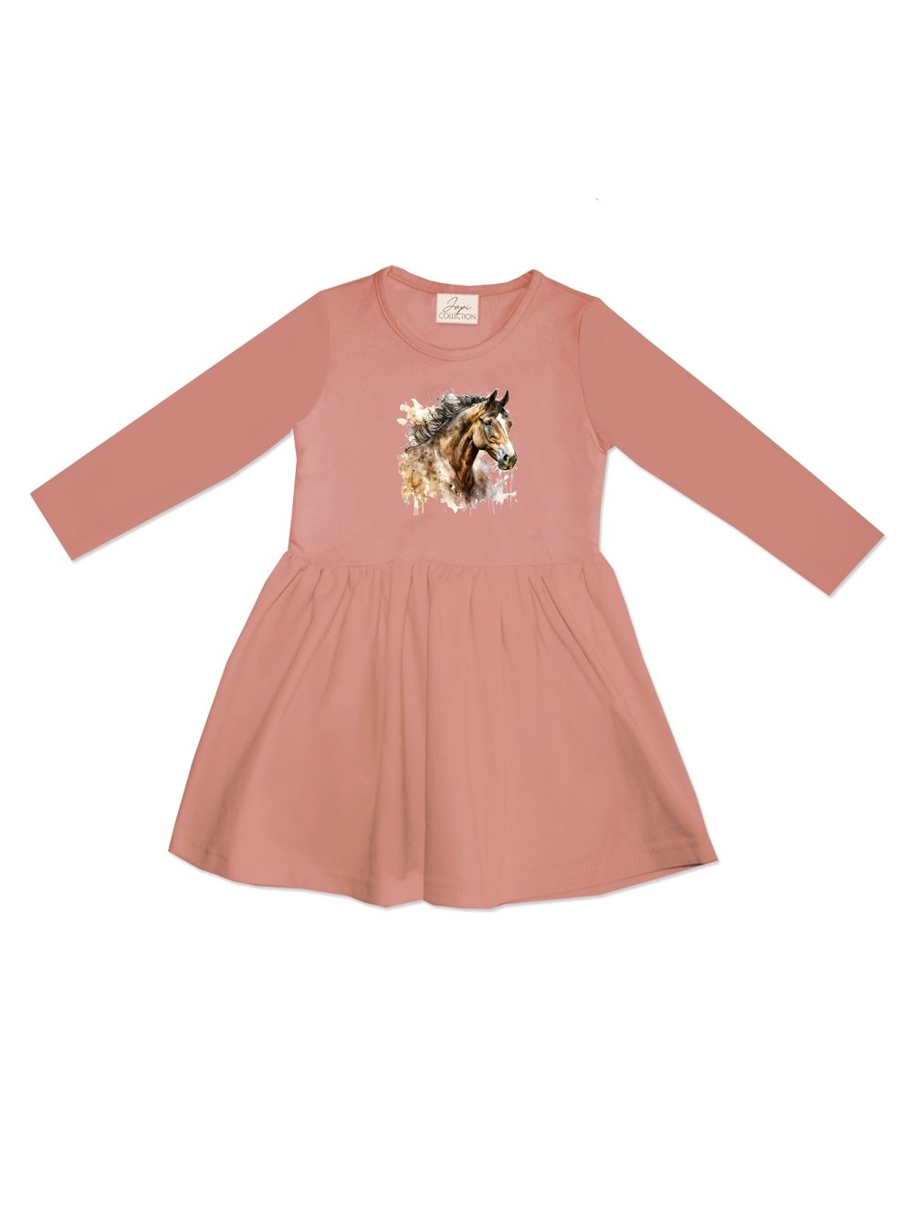 Girls' HORSE long-sleeved dress