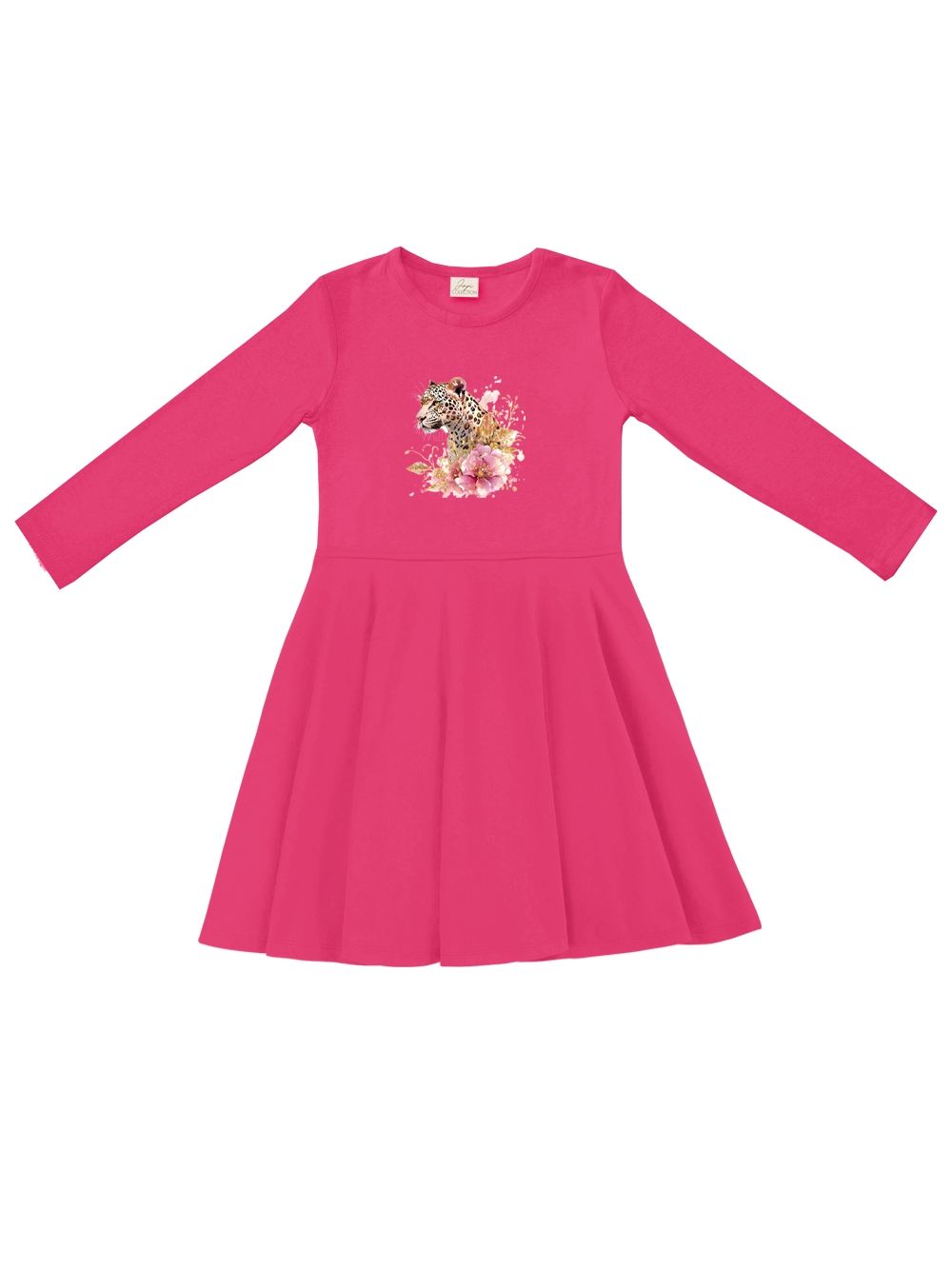 Girls' LEOPARD BLOOM long-sleeved dress