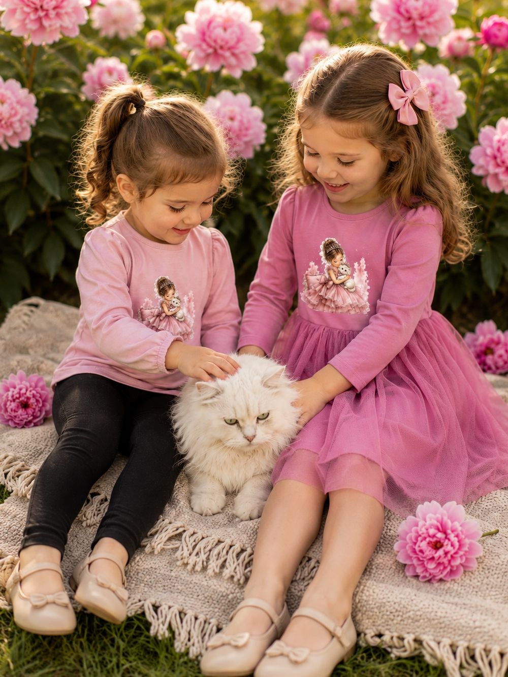 Girls' long-sleeve tulle dress CAT and PRINCESS