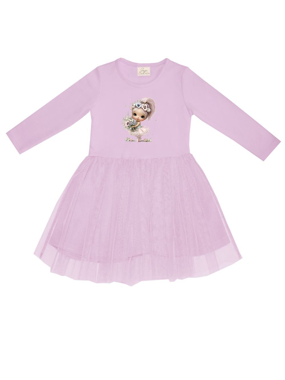 Girls' long-sleeve tulle dress MAGIC TIME