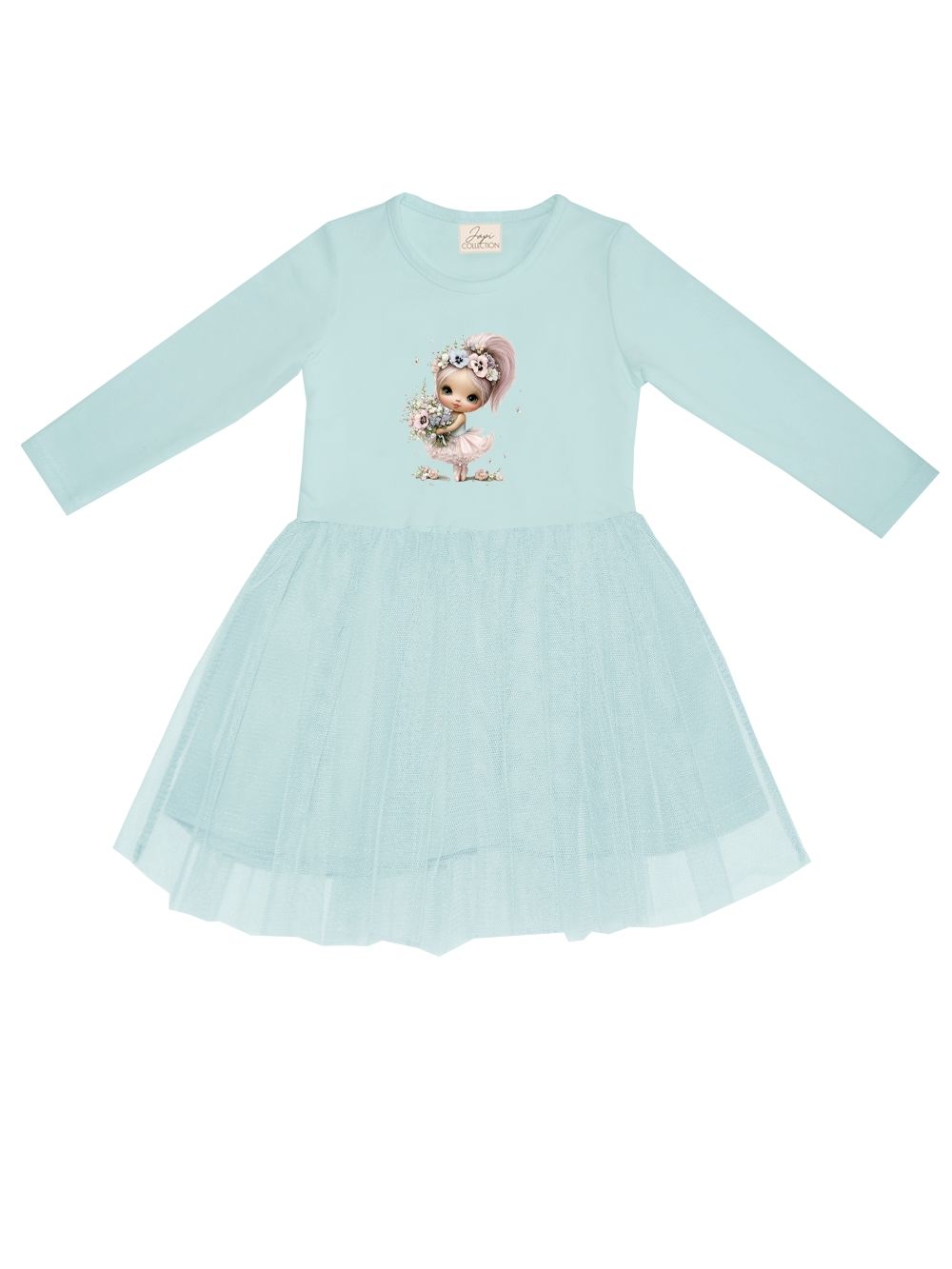 Girls' long-sleeve tulle dress MAGIC TIME