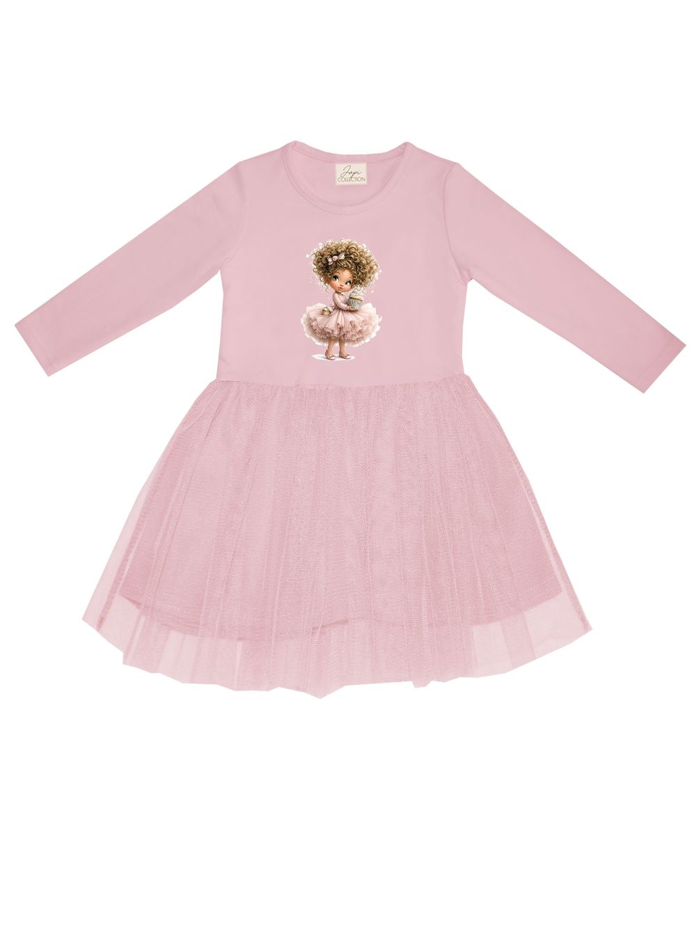 Girls' long-sleeve tulle dress MUFFIN