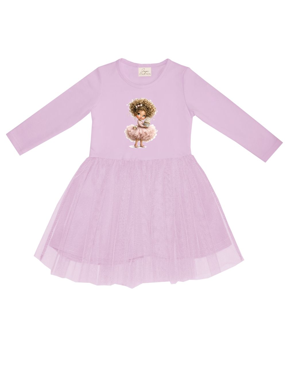 Girls' long-sleeve tulle dress MUFFIN