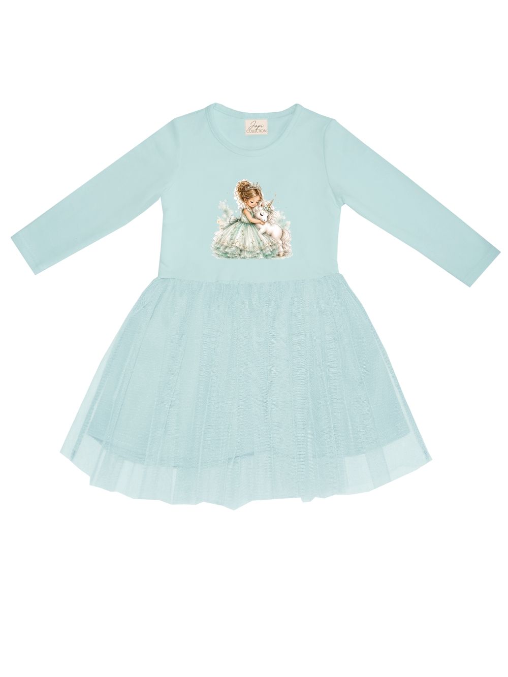 Girls' long-sleeve tulle dress UNICORN and PRINCESS