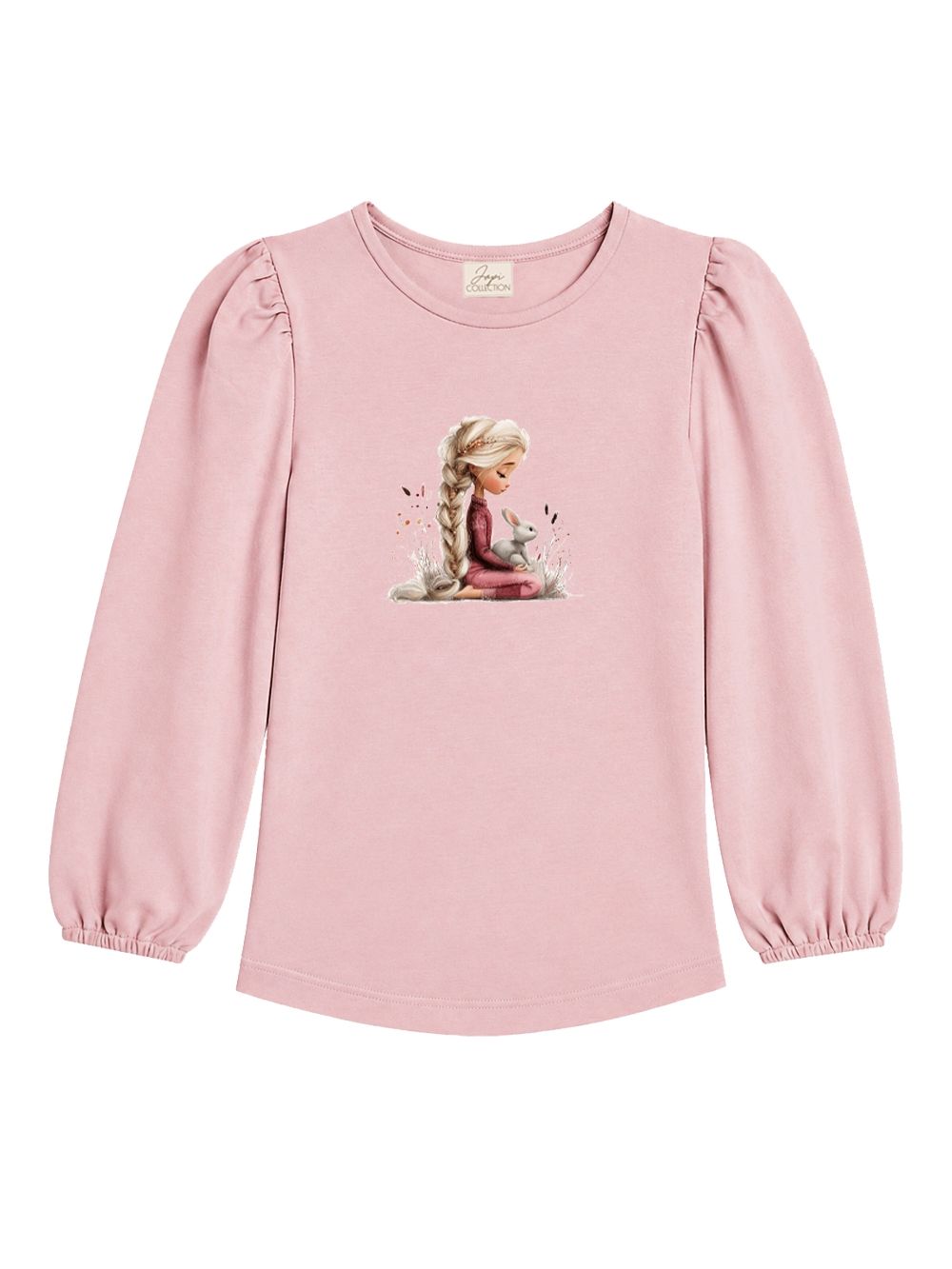 Girls' long-sleeved T-shirt BUNNY LOVE