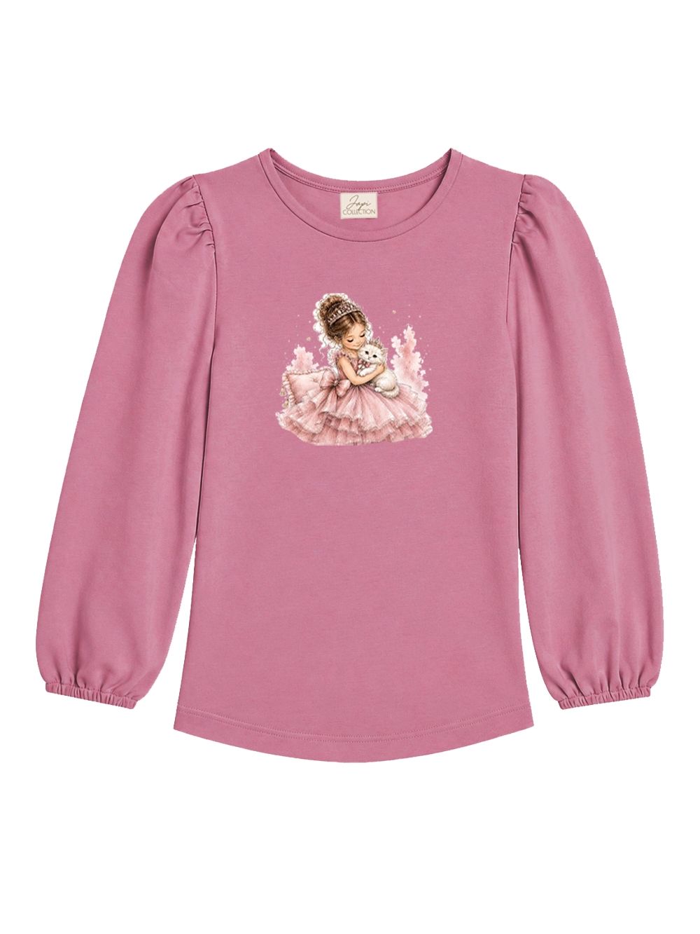 Girls' long-sleeved T-shirt CAT and PRINCESS