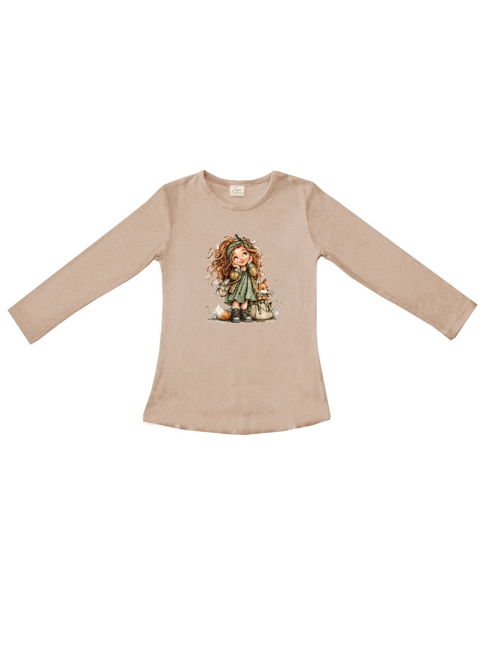 Girls' long-sleeved T-shirt GIRL and FOX