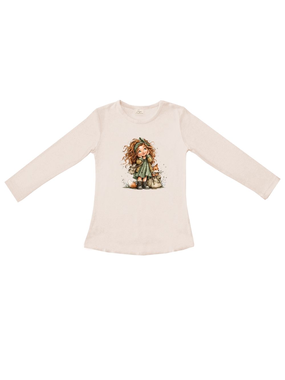 Girls' long-sleeved T-shirt GIRL and FOX