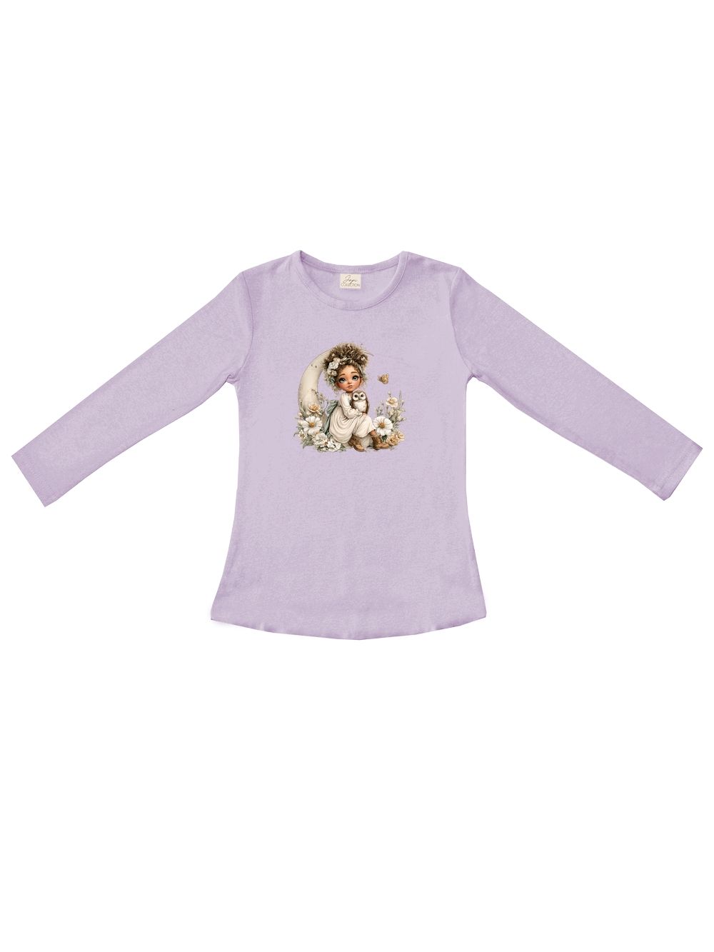 Girls' long-sleeved T-shirt GIRL and MOON