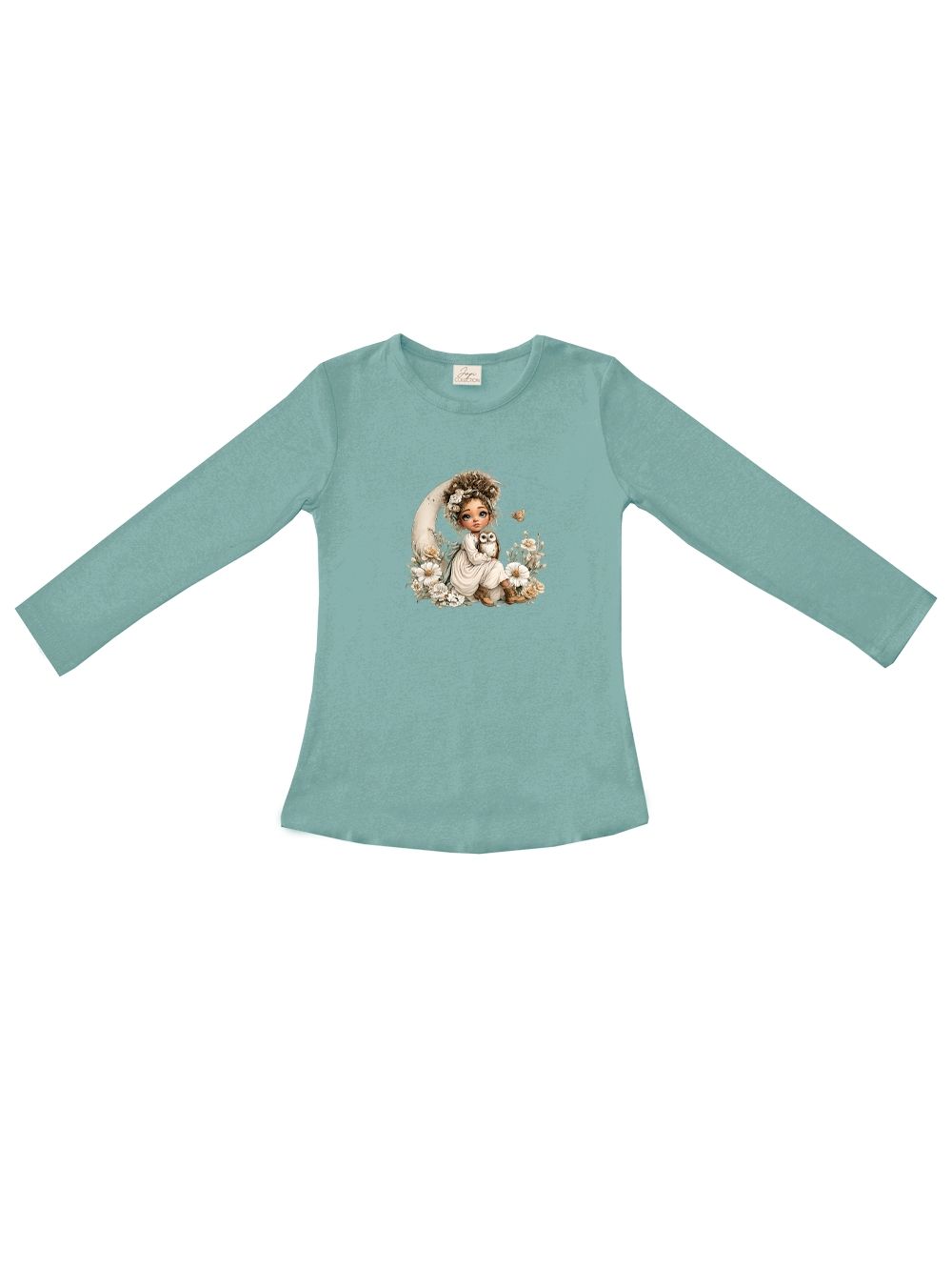 Girls' long-sleeved T-shirt GIRL and MOON