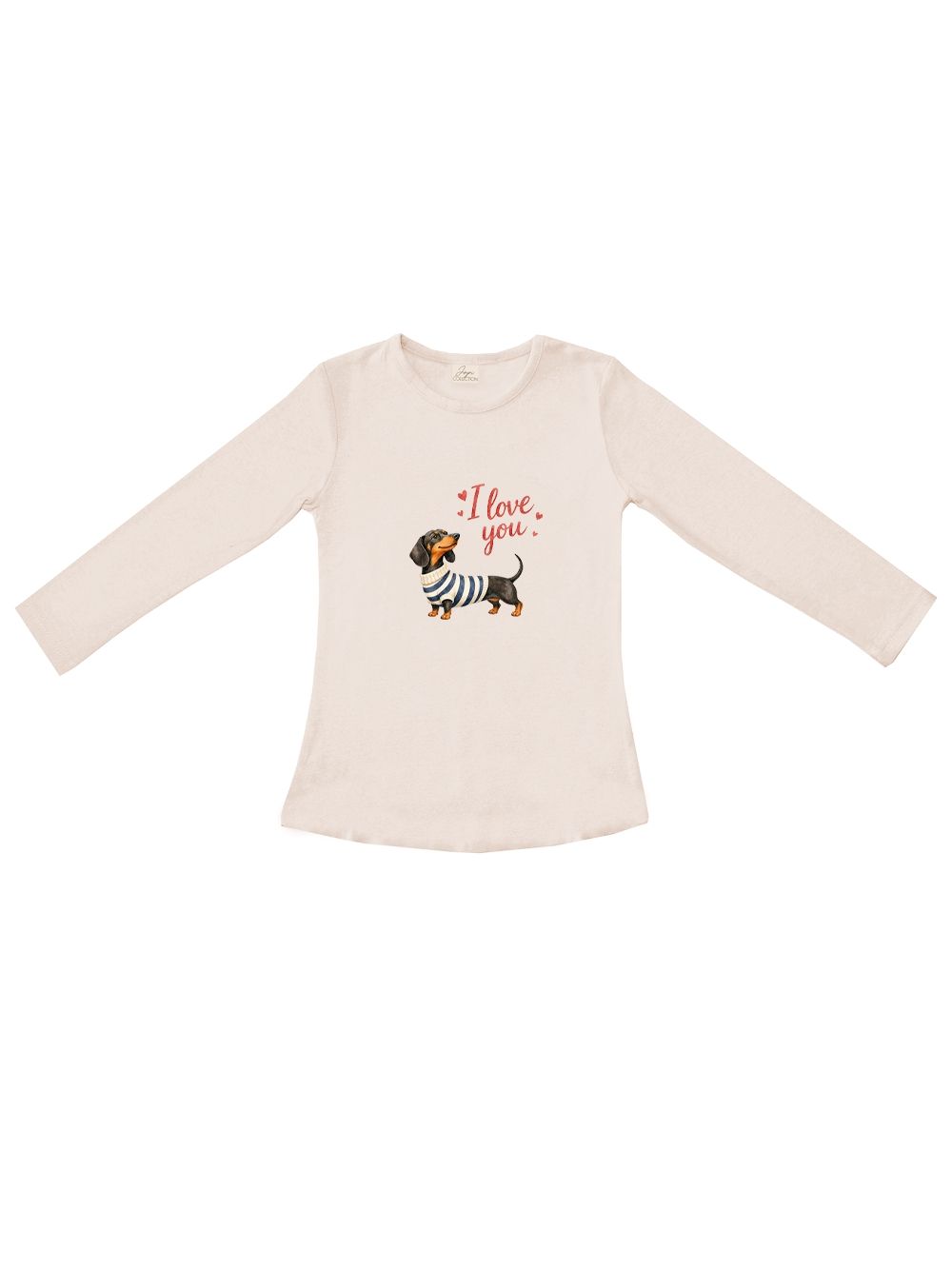 Girls' long-sleeved T-shirt I LOVE YOU