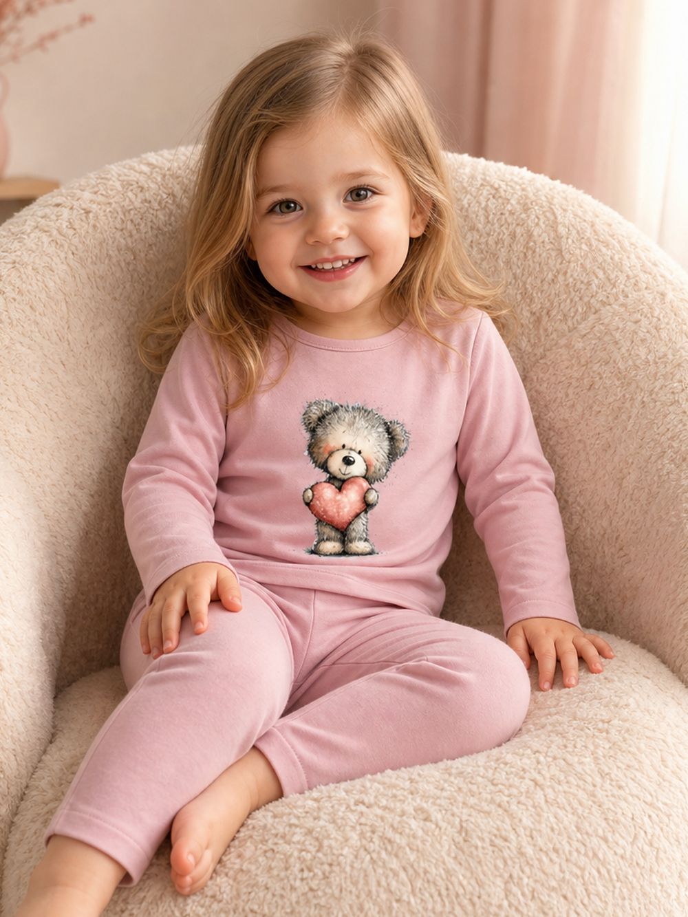 Girls' long-sleeved T-shirt LOVELY TEDDY