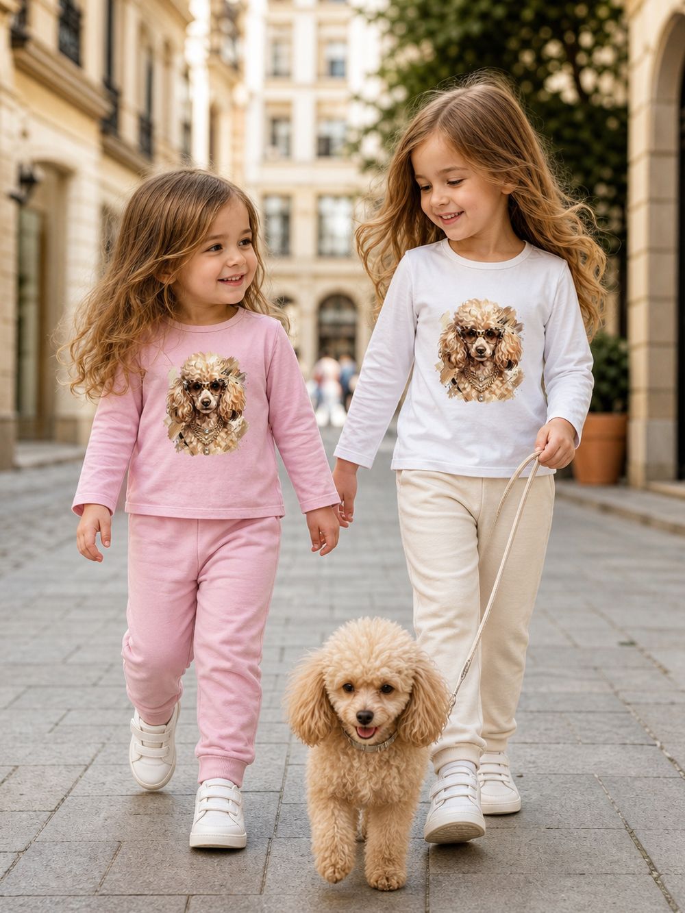 Girls' long-sleeved T-shirt  POODLE