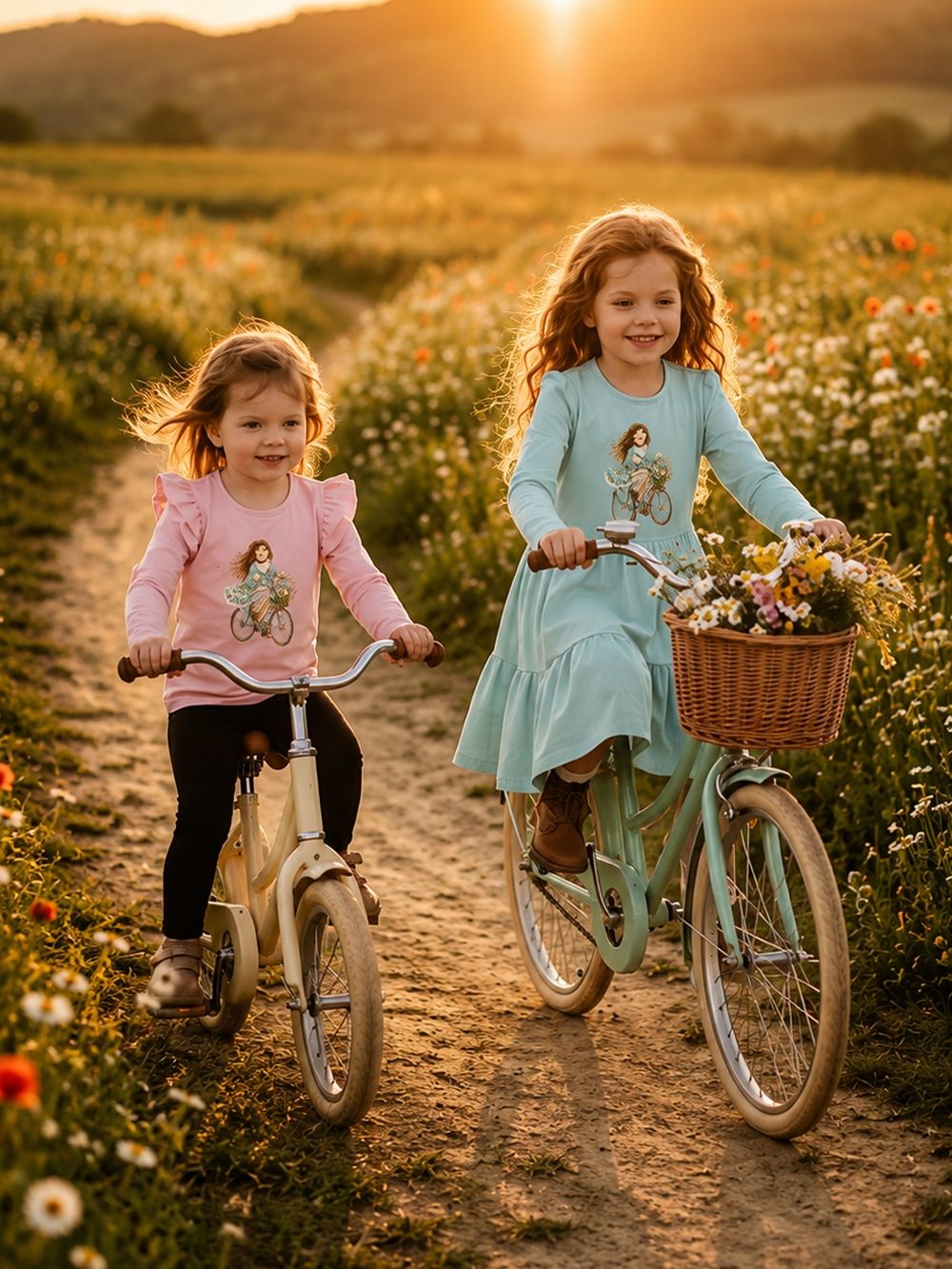 Girls' long-sleeved T-shirt VINTAGE RIDE