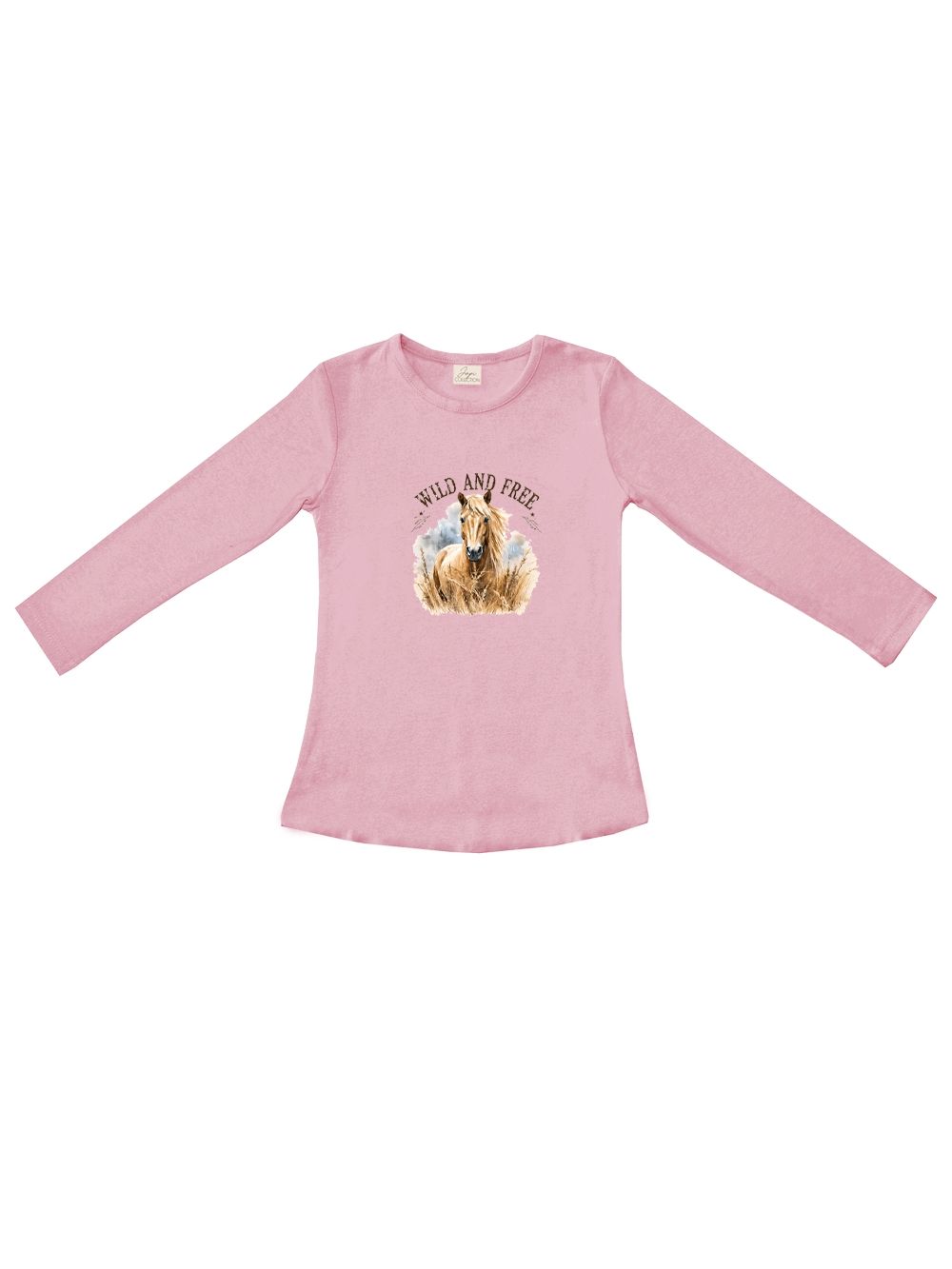 Girls' long-sleeved T-shirt WILD and FREE
