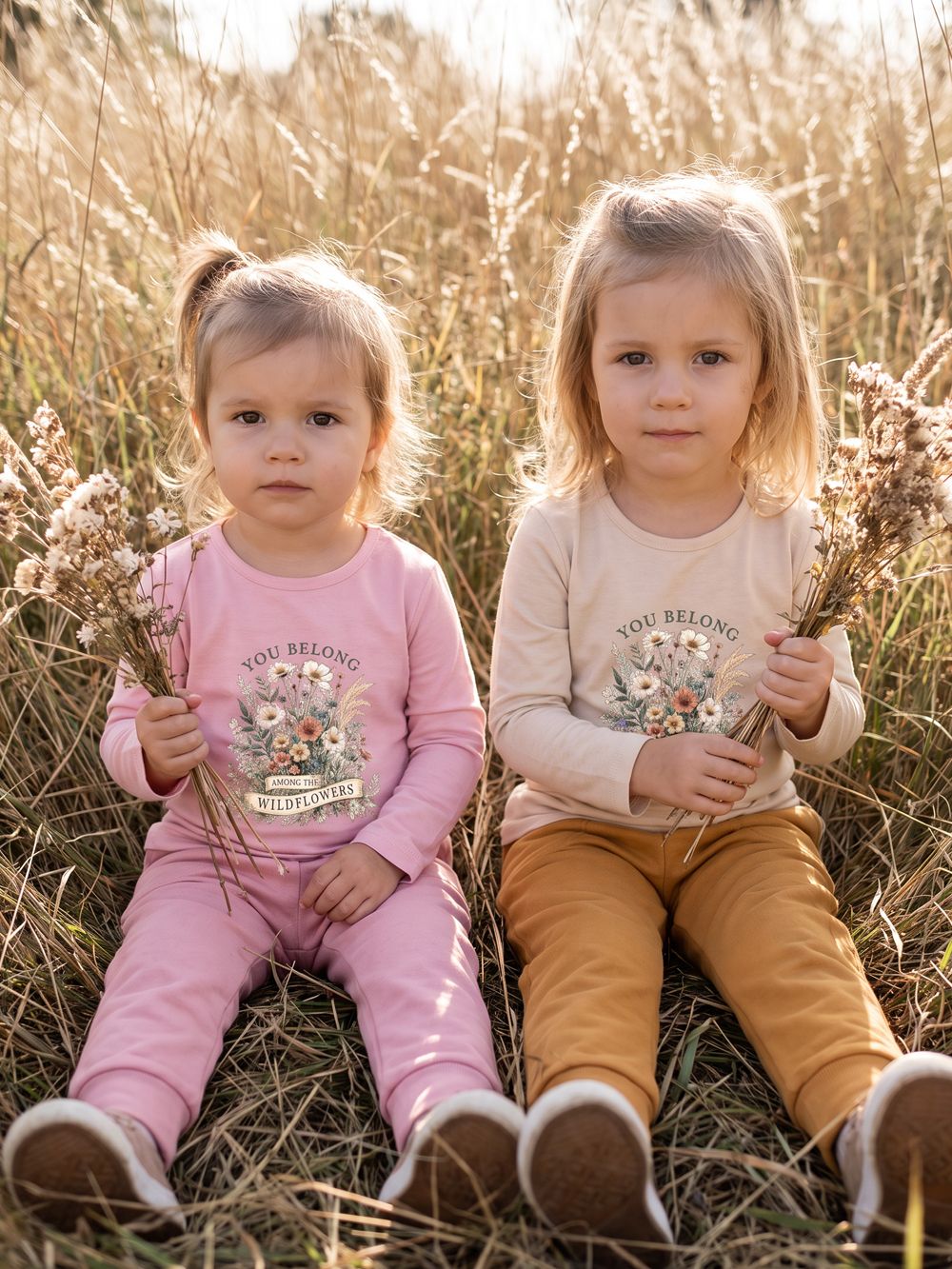 Girls' long-sleeved T-shirt WILDFLOWERS